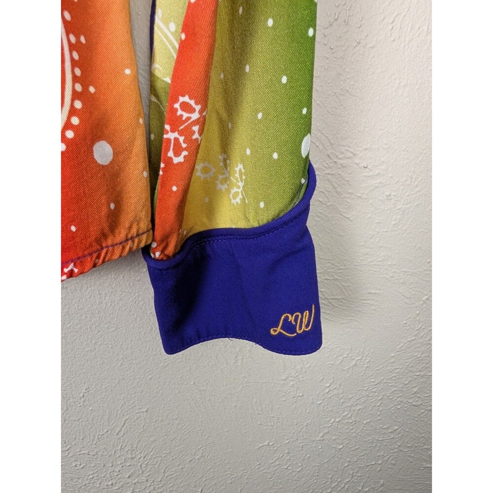 Wrangler X Lainey Wilson Rainbow Bandana Western Snap Shirt - Picture 9 of 14